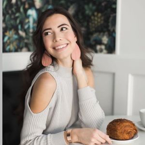 Nickel and Suede Large Teardrop Leather Earrings Blush Knit